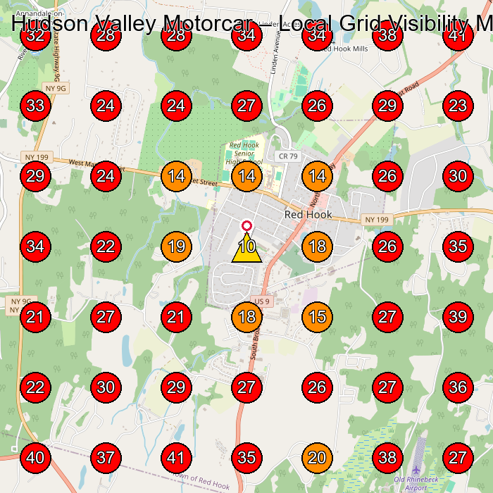 Hudson Valley Motorcar GeoGrid visibility map for Phone Repair Service in None